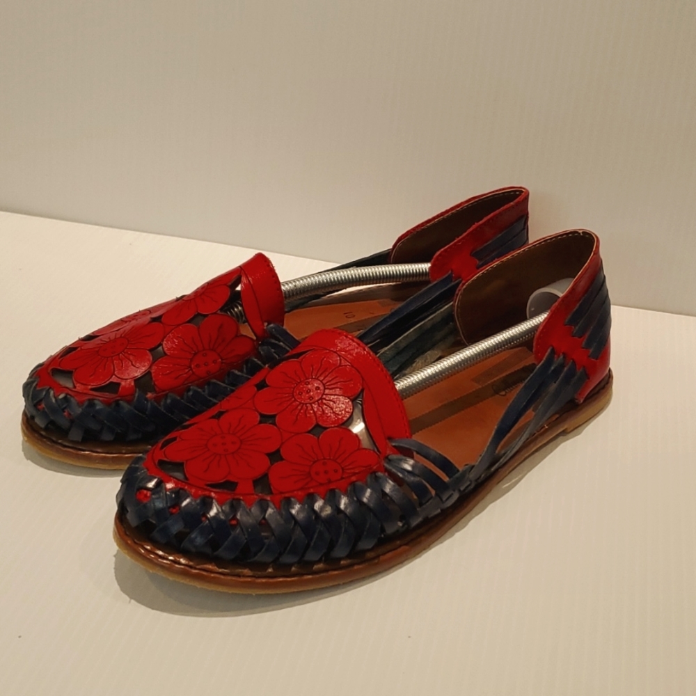 Red and Blue Floral Women's Sandals